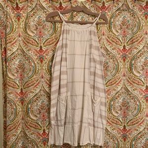 White/Tan very light linen Dress